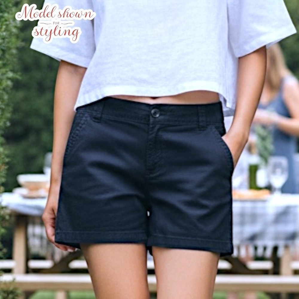 Calvin Klein Jeans Shorts Women 12 Black Chino Mid Rise Casual Utility Classic